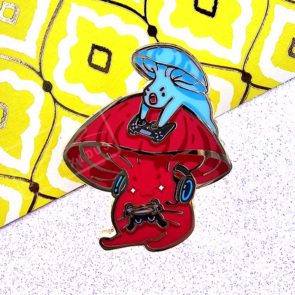 "Player 1 & Player 2 Shroomies" Enamel Pin