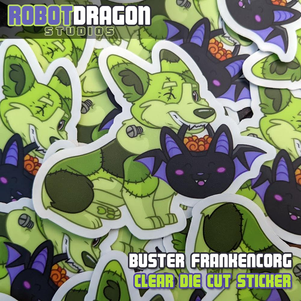 Buster Frankencorgi Sticker