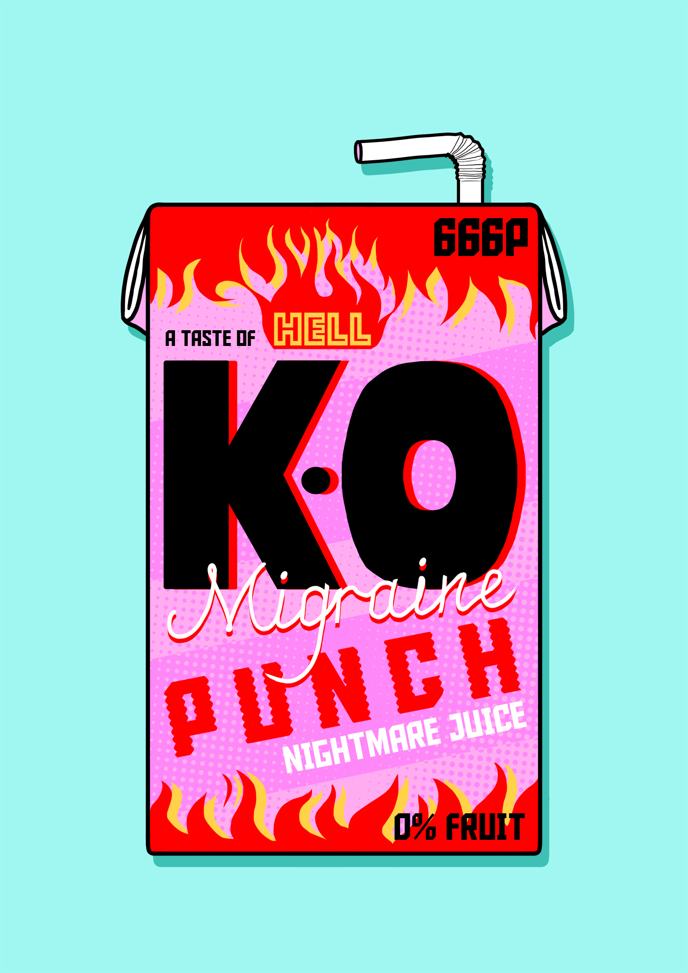 K.O Migraine Punch print