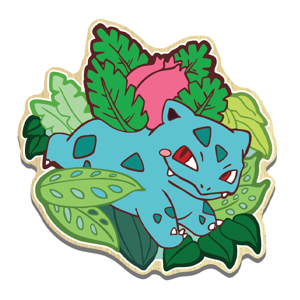 Blooming plant creature wooden pin