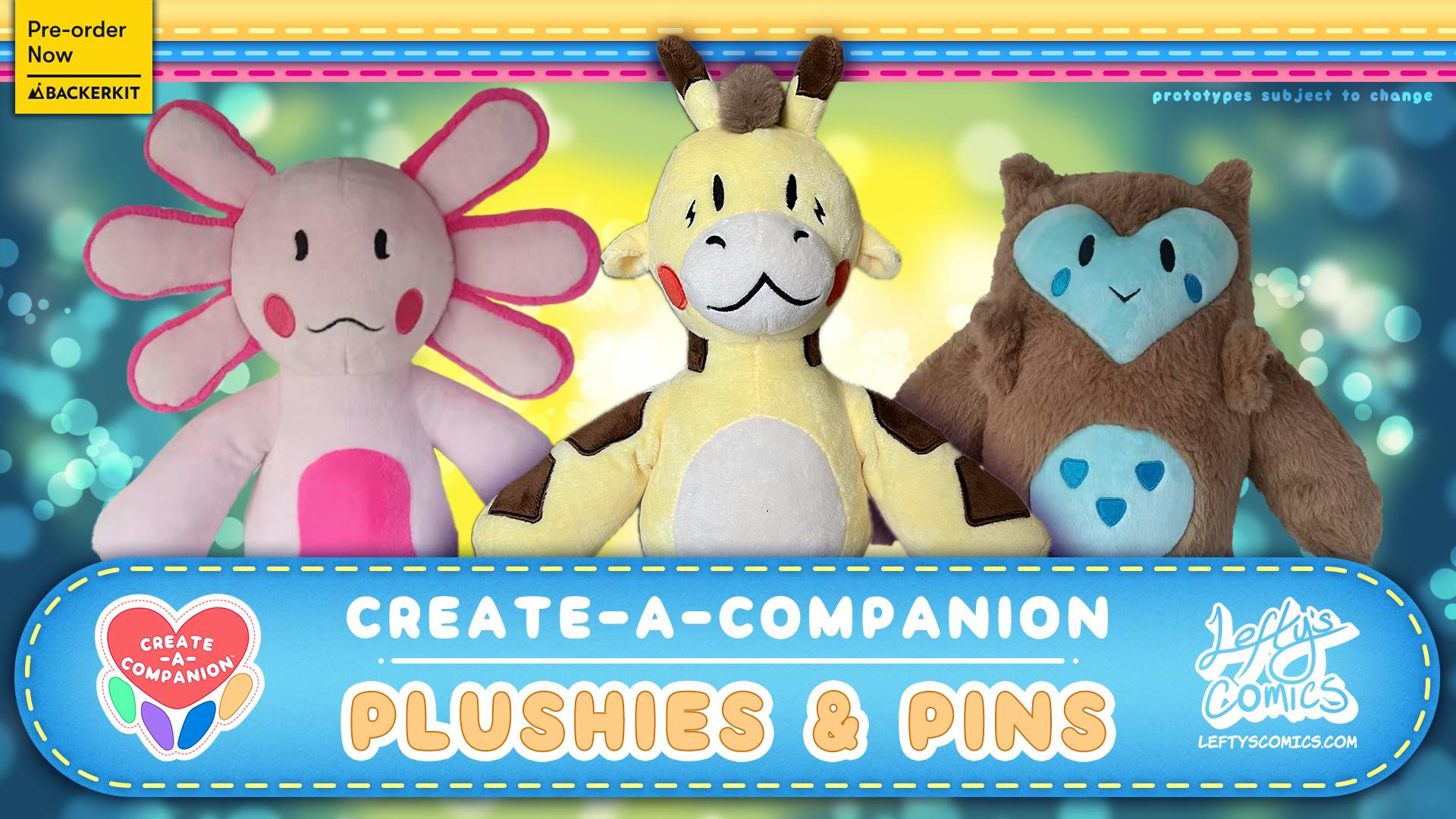 Geoffrey and Friends Plushies and Pins from Create-A-Companion