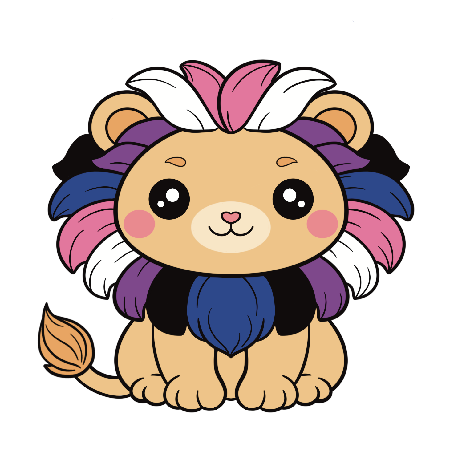 Genderfluid Lion Pin