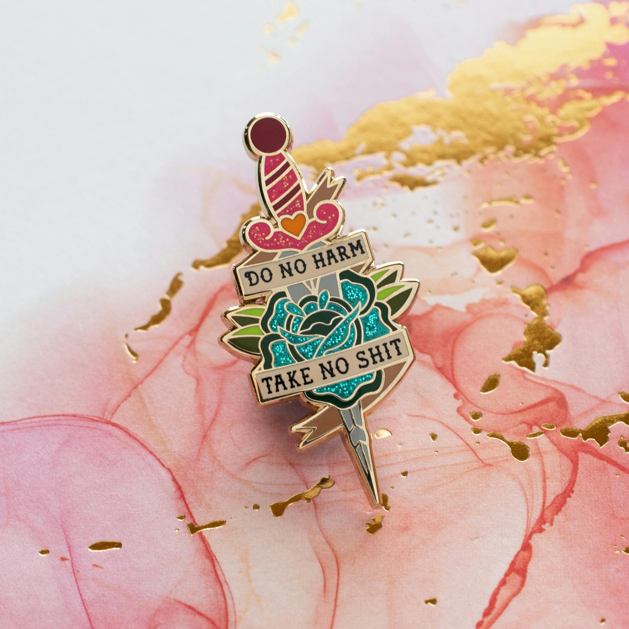 Do No Harm Dagger Pin Gold