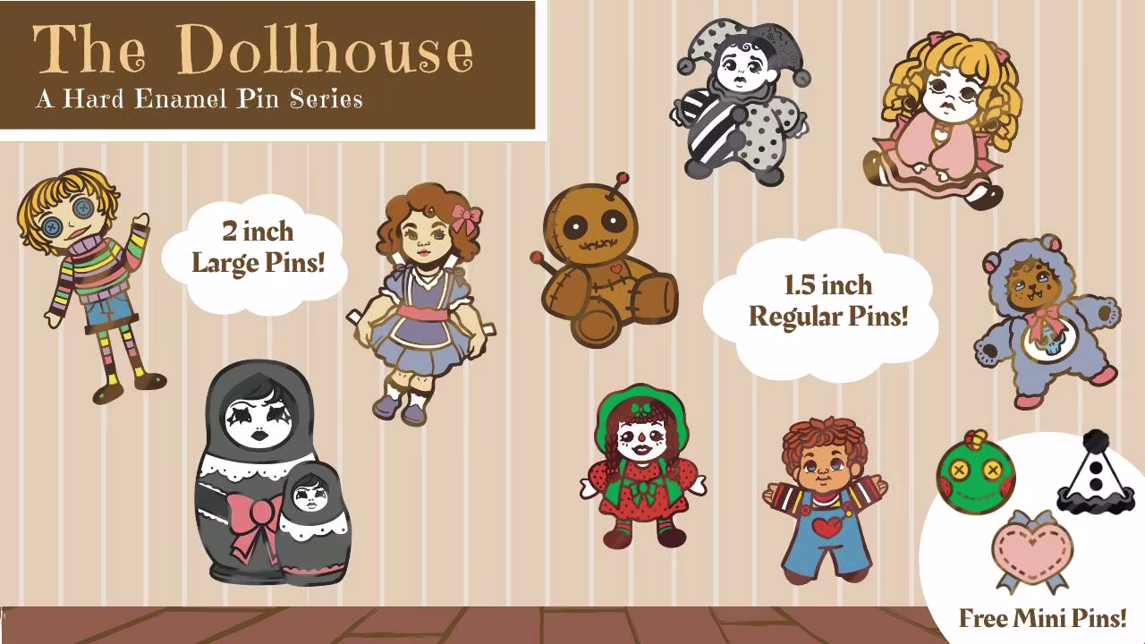 The Dollhouse - Doll Enamel Pins