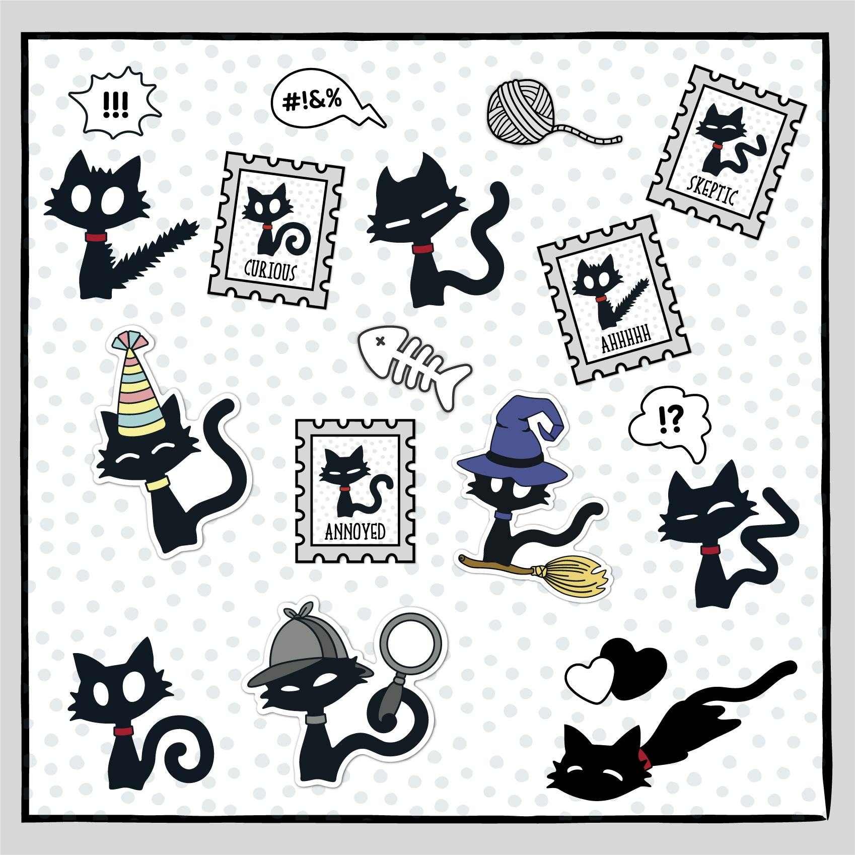 Noir Miaw Mystery Sticker Pack