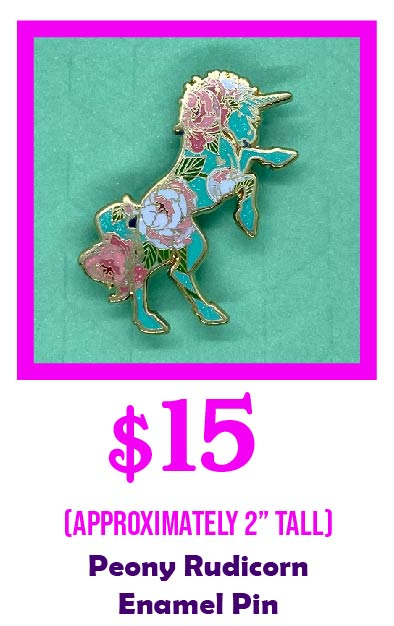 Peony Rudicorn Enamel Pin