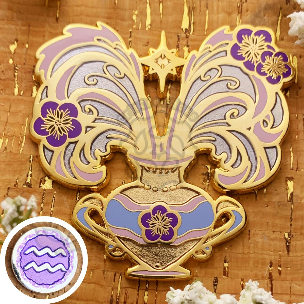 Celestial Coronation: Zodiac Feb Amethyst Aquarius Set