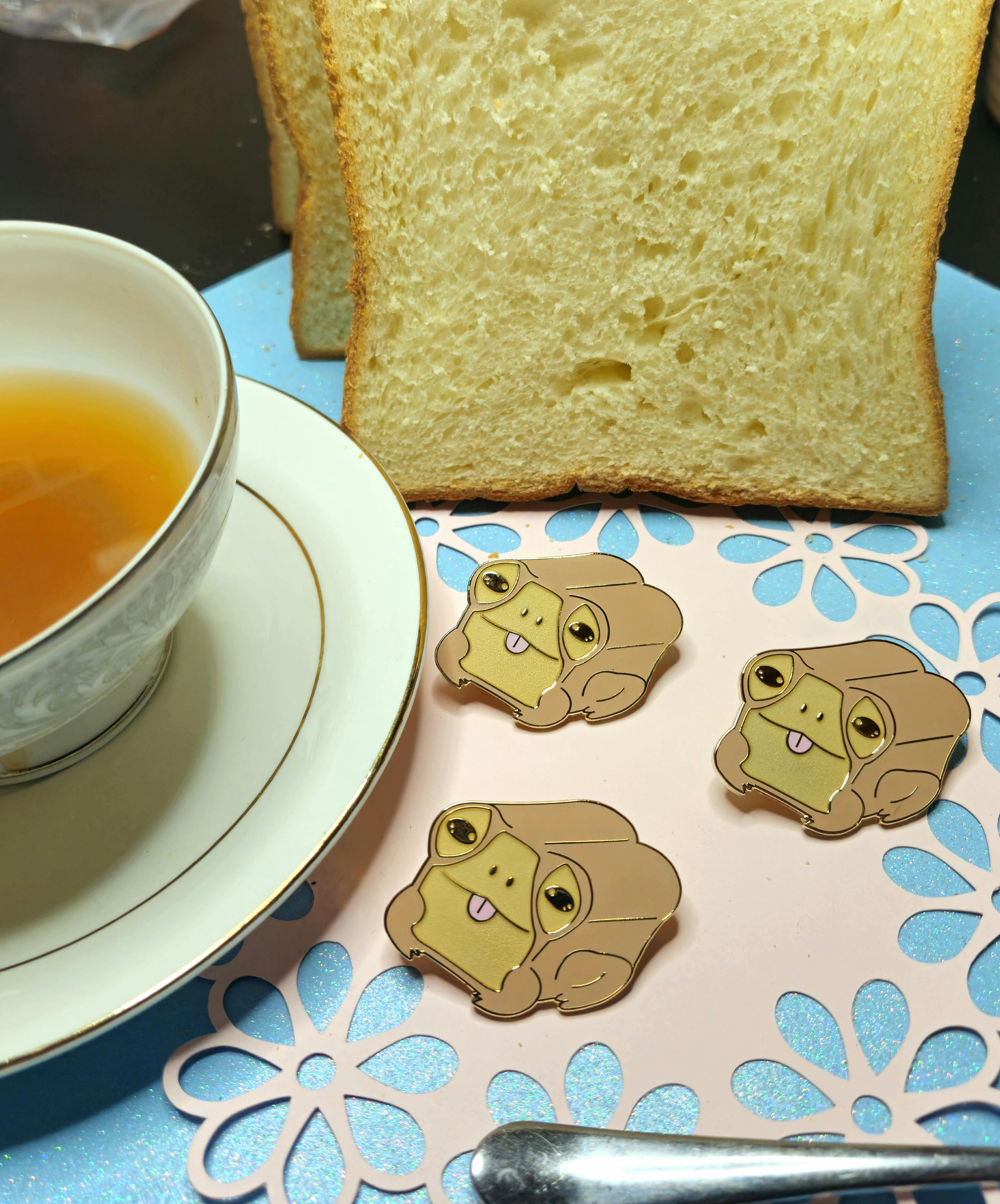Milk Bread Frog Enamel Pin