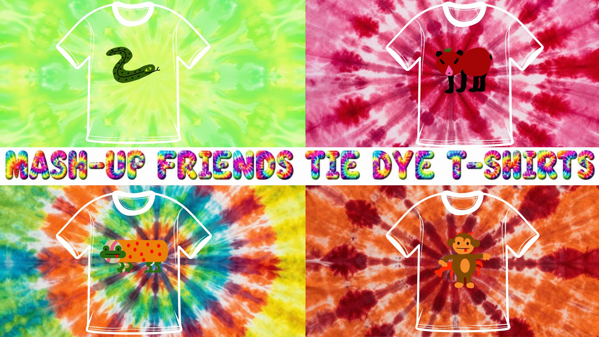 Mash-Up Friends Tie Dye T-Shirts