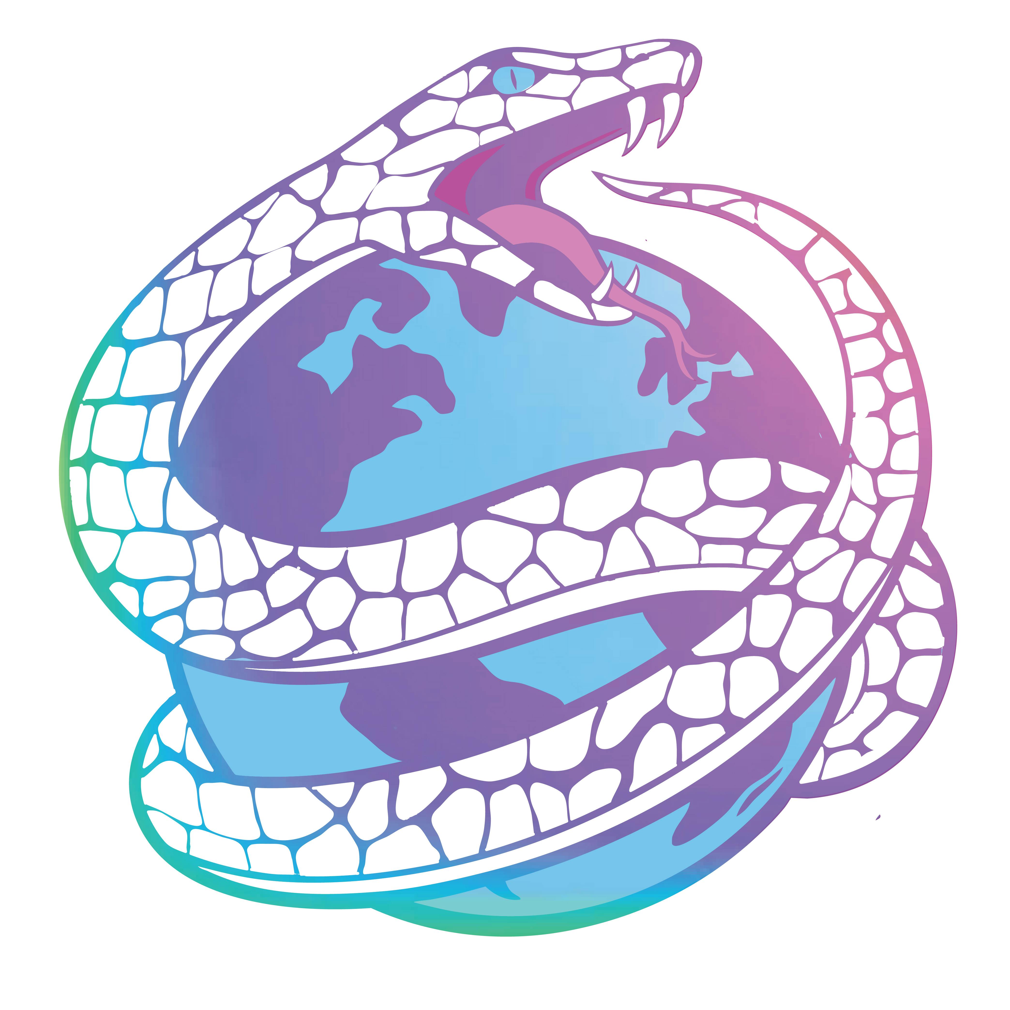 Jörmungandr World Serpent- Rainbow Metal 2" pin