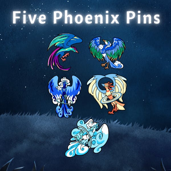 Five Phoenix Pins