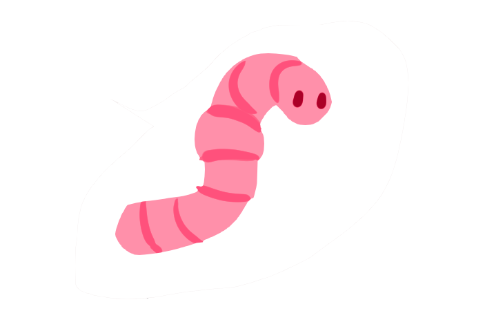 Zipper Scar w/ removeable pink worm friend