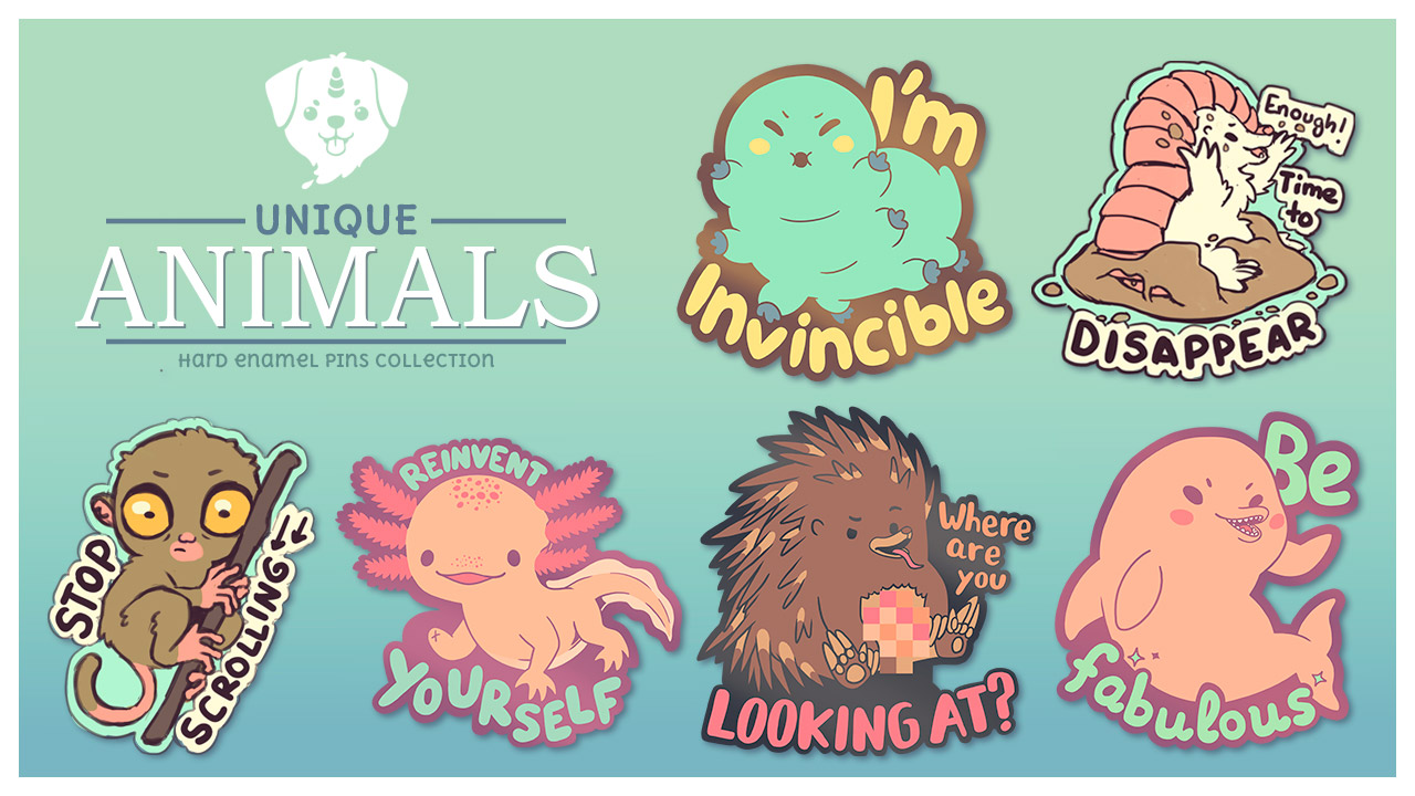 Unique Animals Hard Enamel Pins