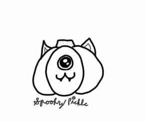 a cute one eyed pumpkin with cat ears
