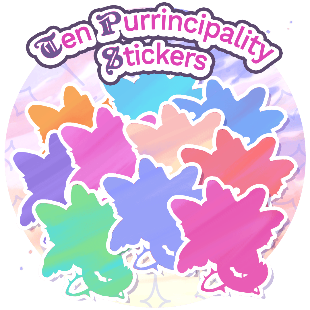 10 Purrincipalities Sticker Pack