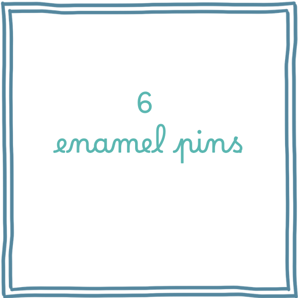 6 enamel pins