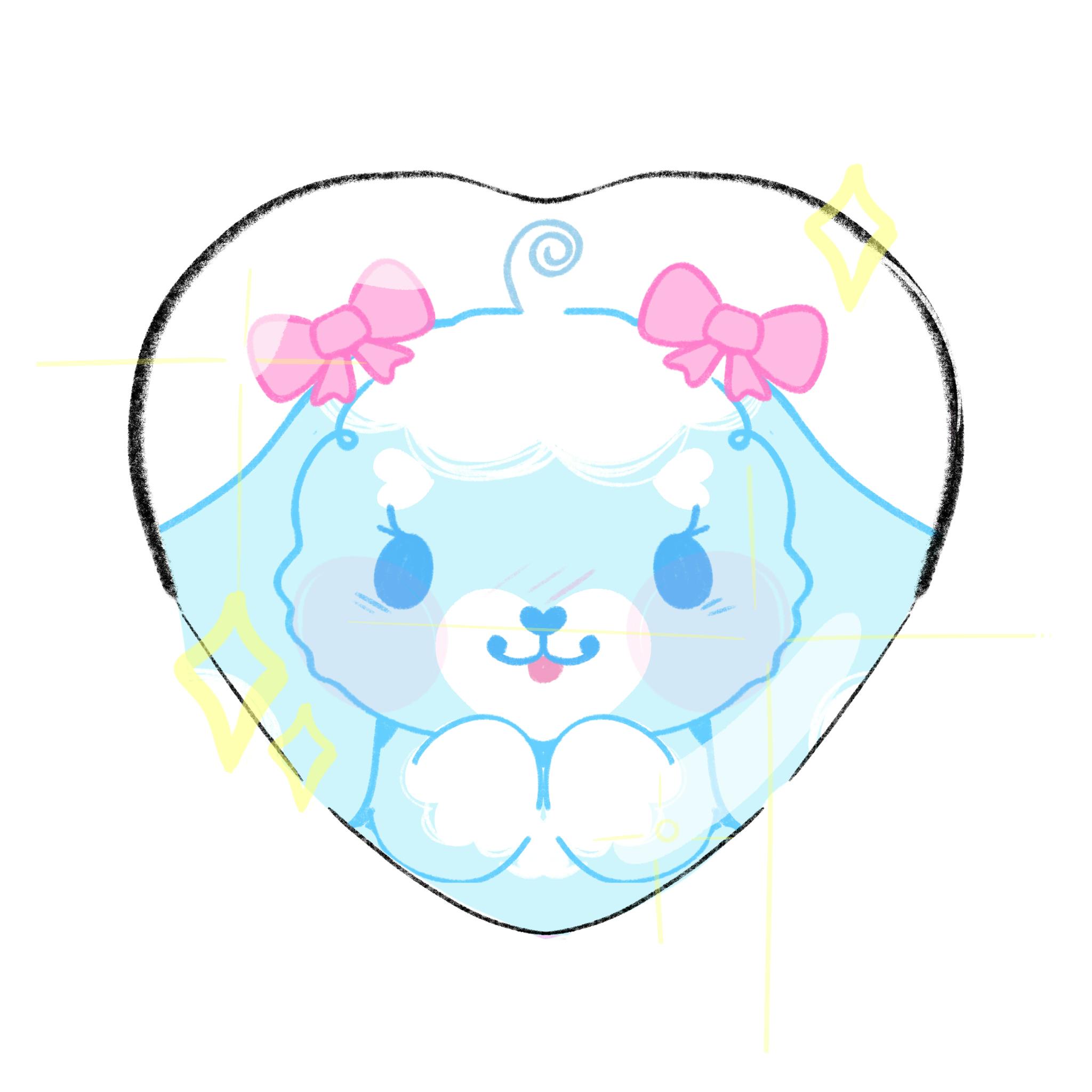 Skye Holographic Heart Button