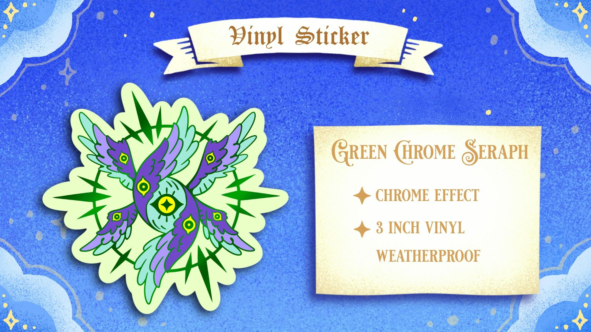 Green Chrome Seraph Sticker