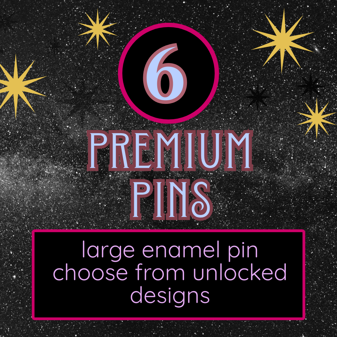 6 premium pins