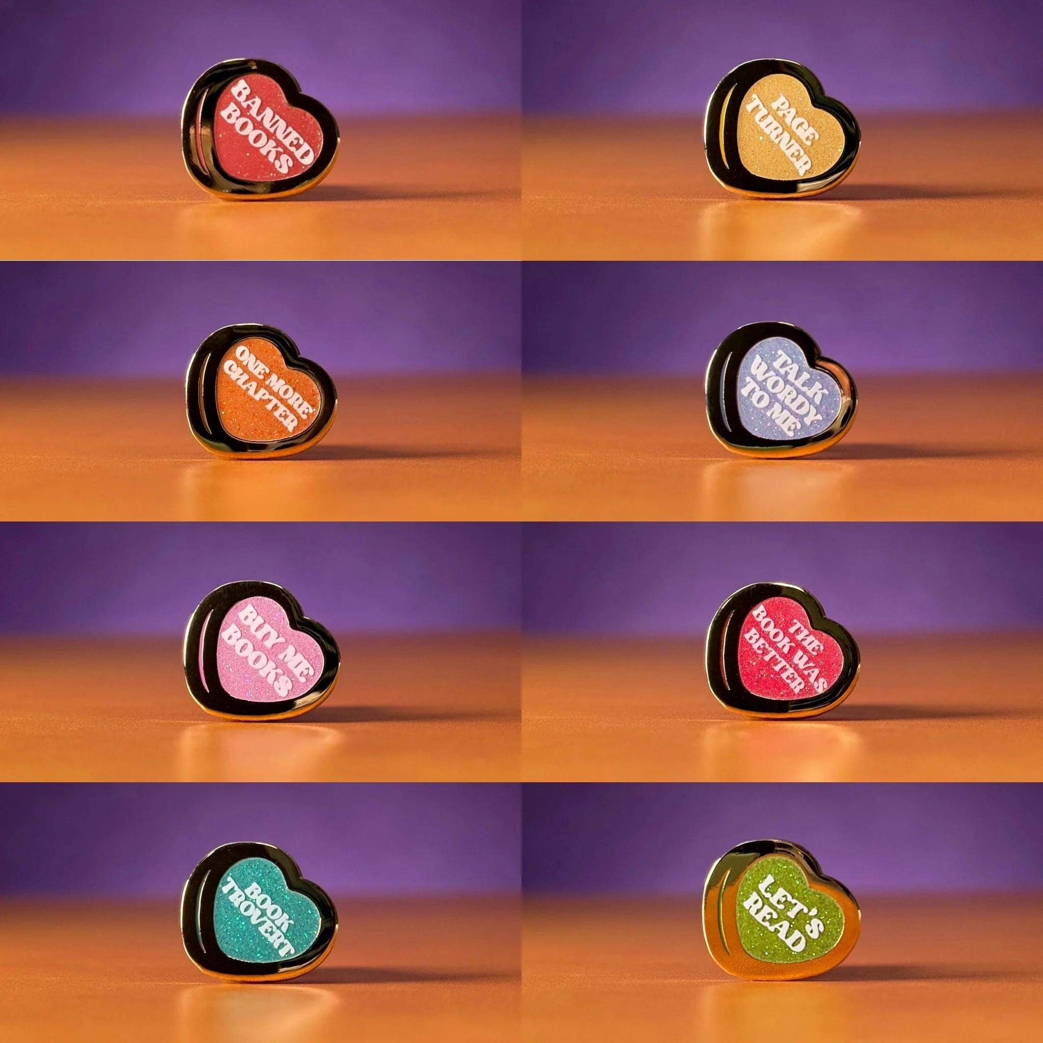 Random Bookish Heart Pin