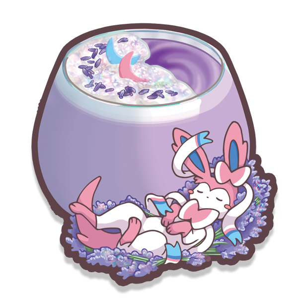 Lavender tea fairy fox glitter sticker✨