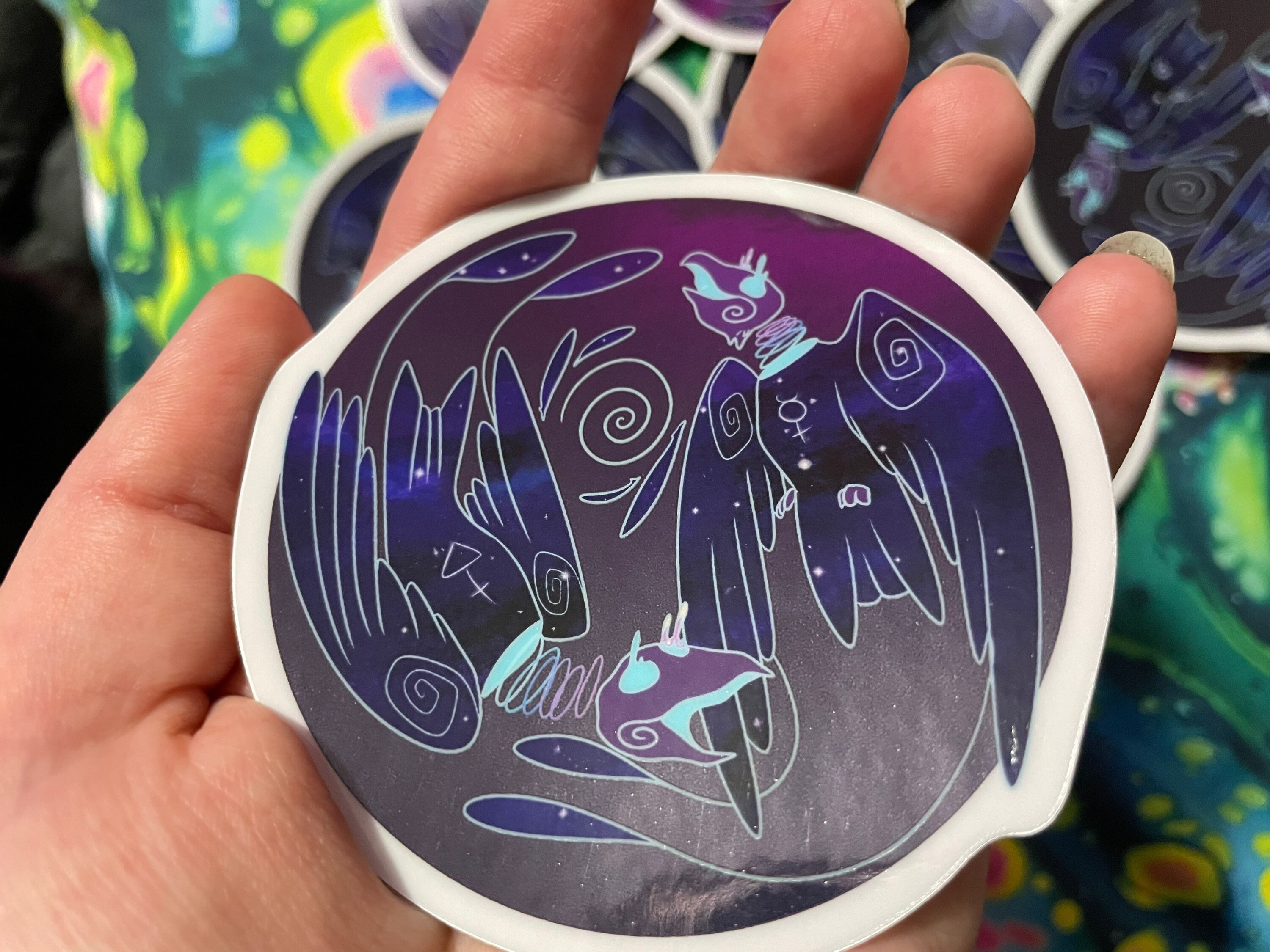 Dark mirror nightjar stickers