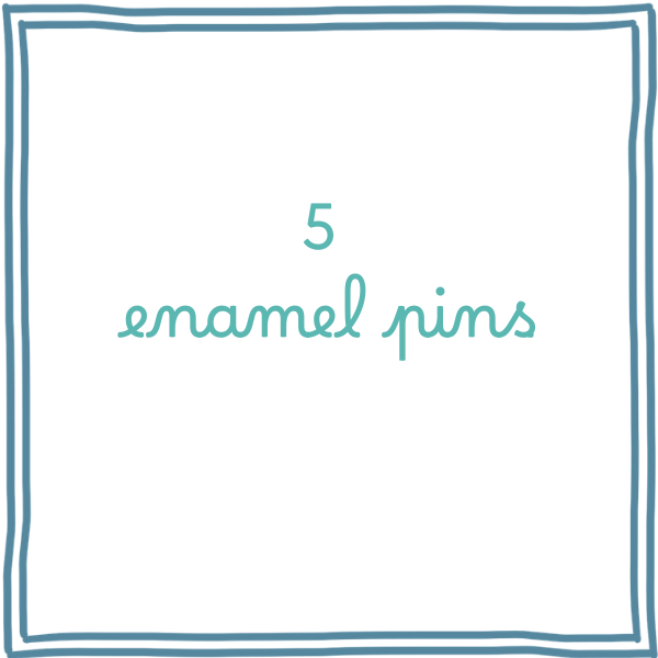 5 enamel pins