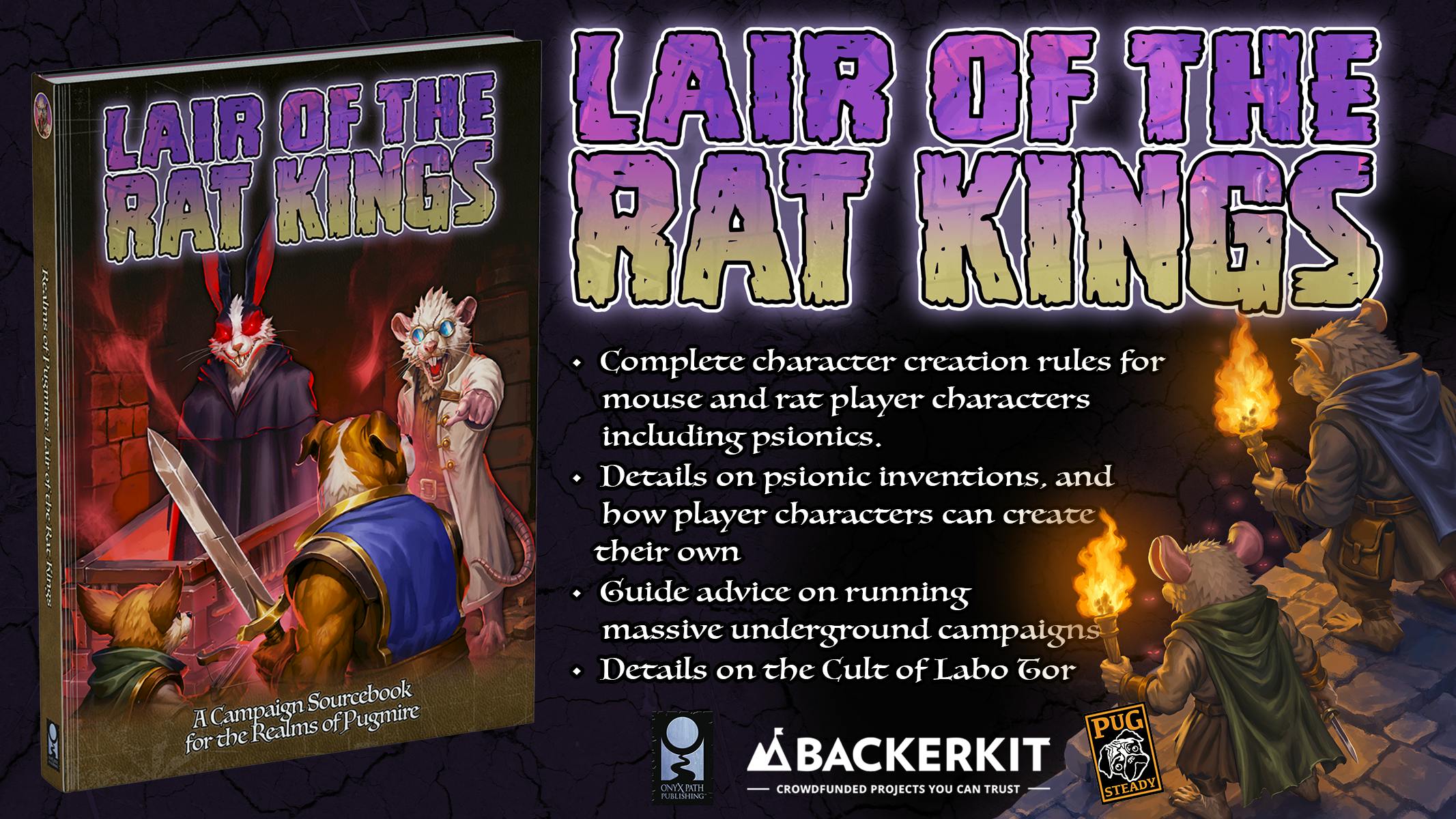 Lair of the Rat Kings TTRPG Book for Realms of Pugmire