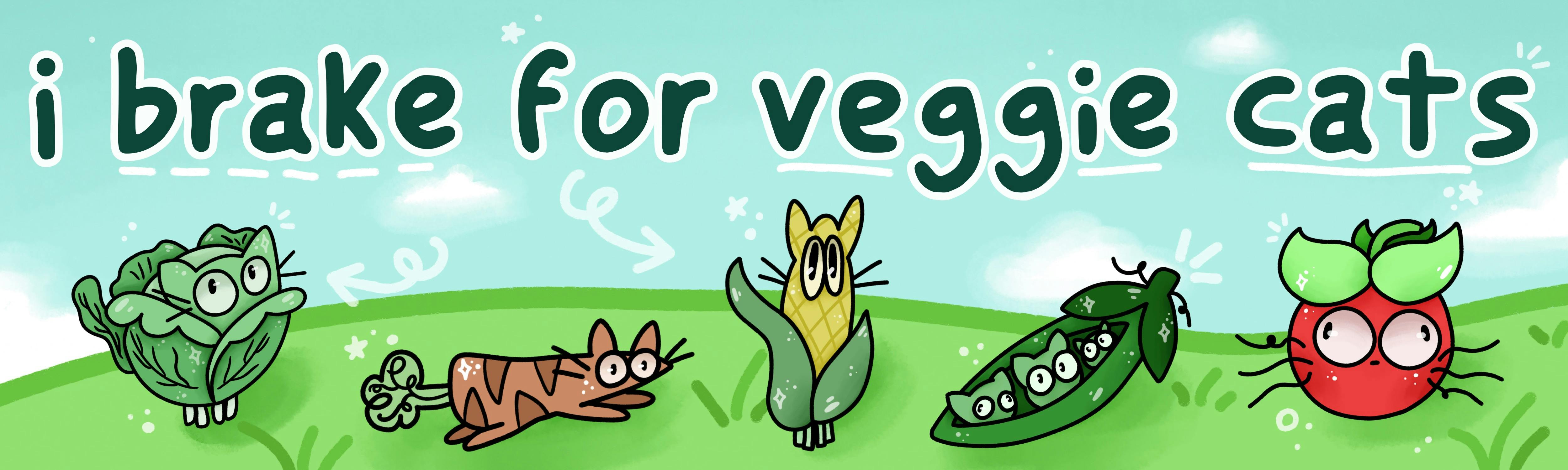 Veggie Cats Bumper Sticker