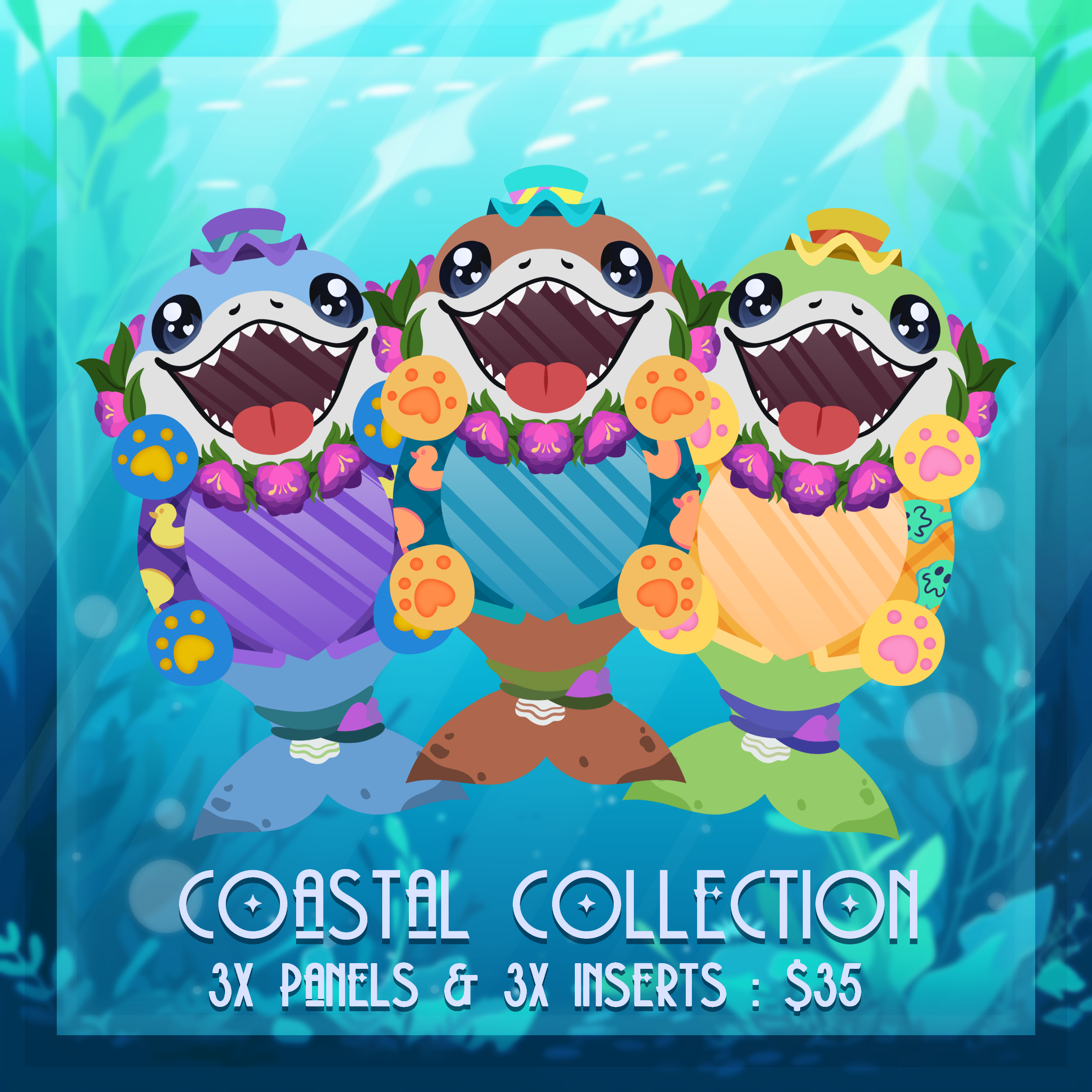 🌊 [BUNDLE] 🌞 Coastal Colors Collection ; 3 Panels & Inserts ! 🌊
