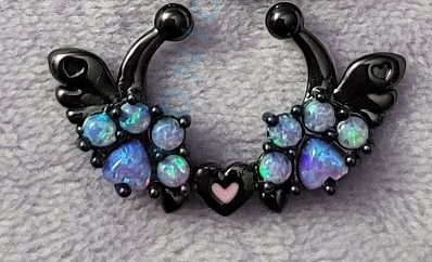 Cat Paws Septum Ring - Faux Black