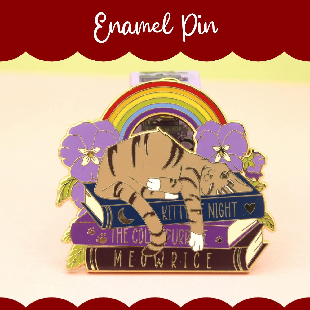 Cat enamel pin: tabby cat