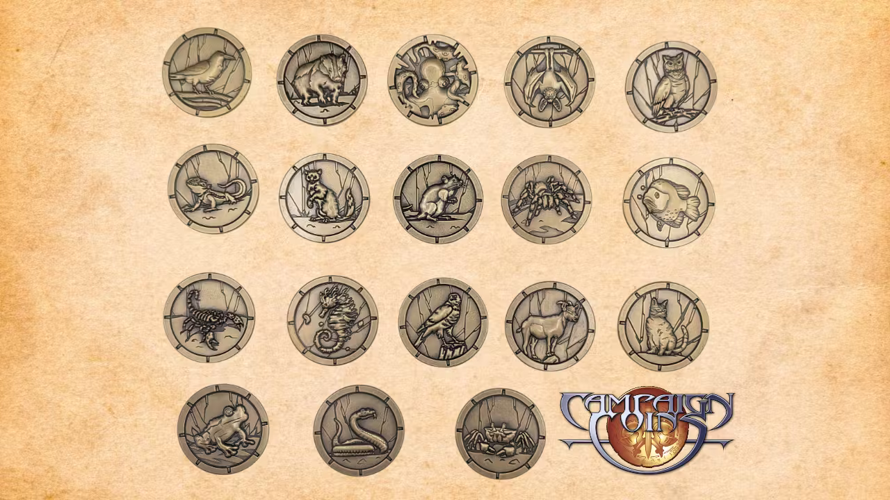 Familiar and Inventory gaming tokens