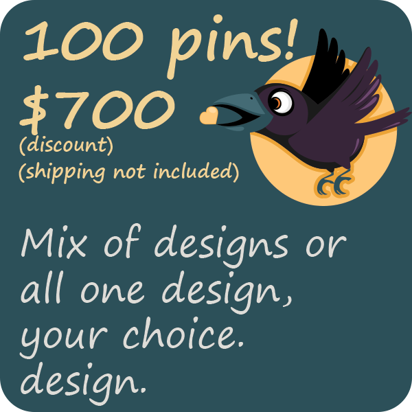 100 enamel pins