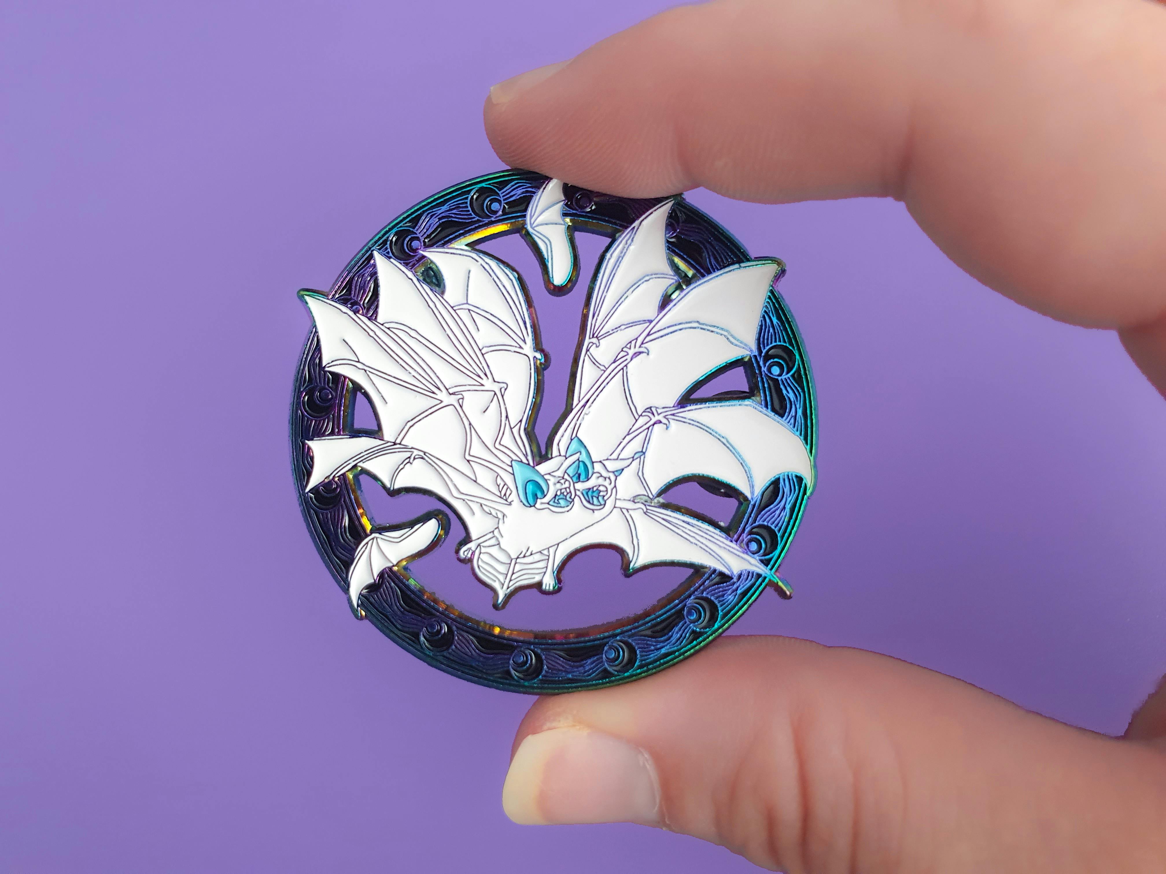 Celestial Bat Pin - Rainbow