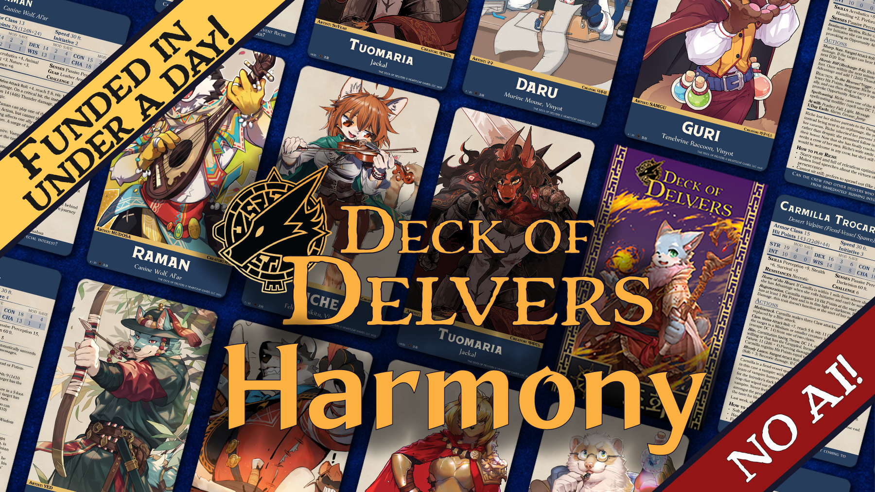 Deck of Delvers "Harmony": Tarot-Sized NPC Cards for 5e