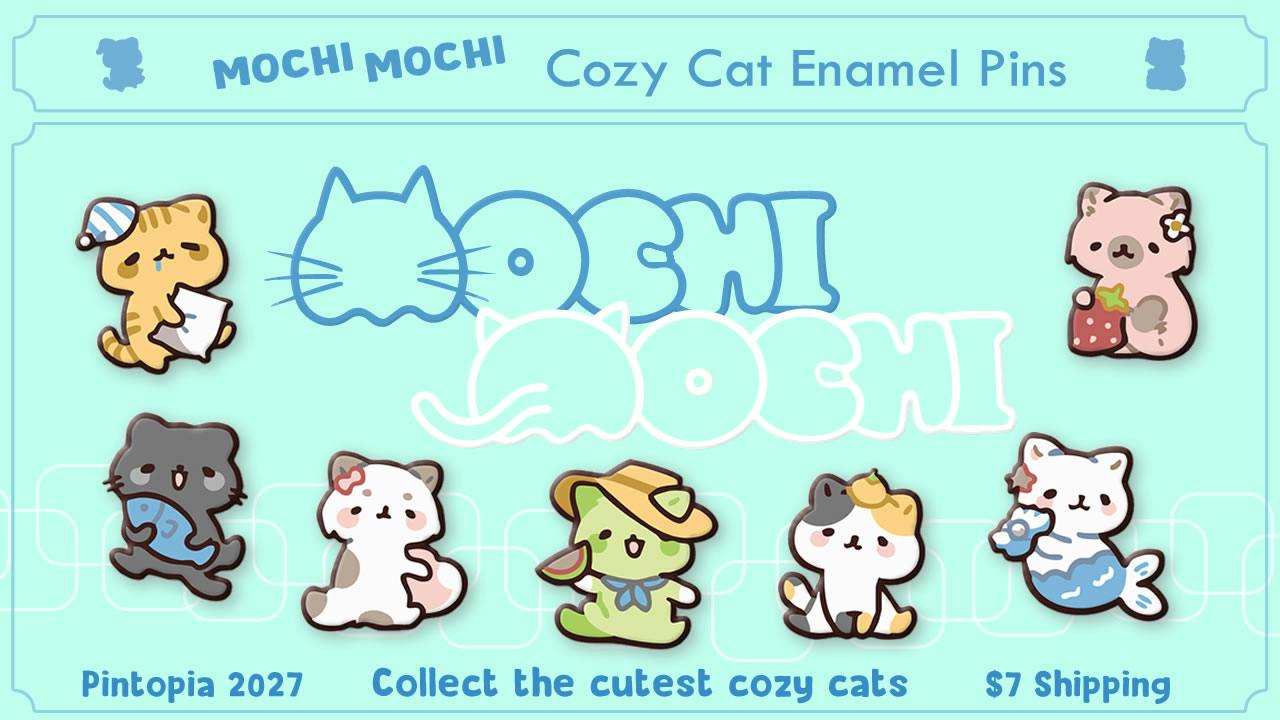 Mochi Mochi Cozy Cat Enamel Pins