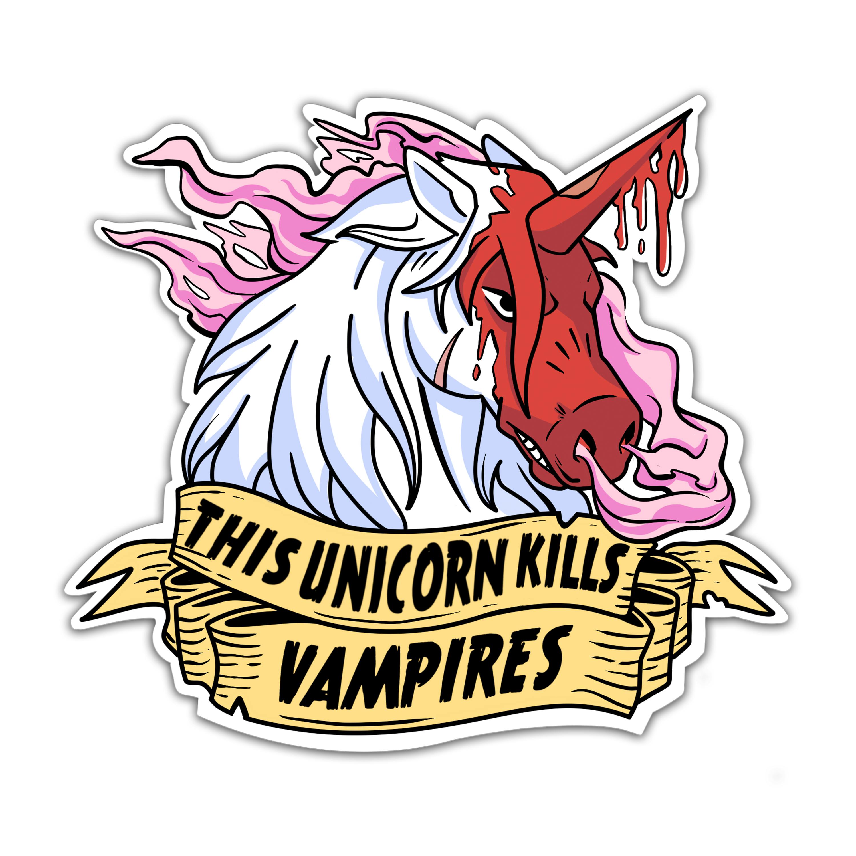 "This Unicorn Kills Vampires" 3" Sticker