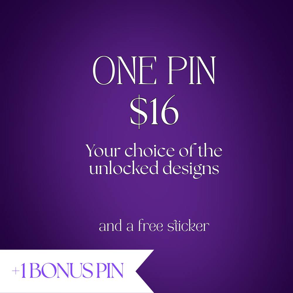 One Pin Plus Matching Sticker