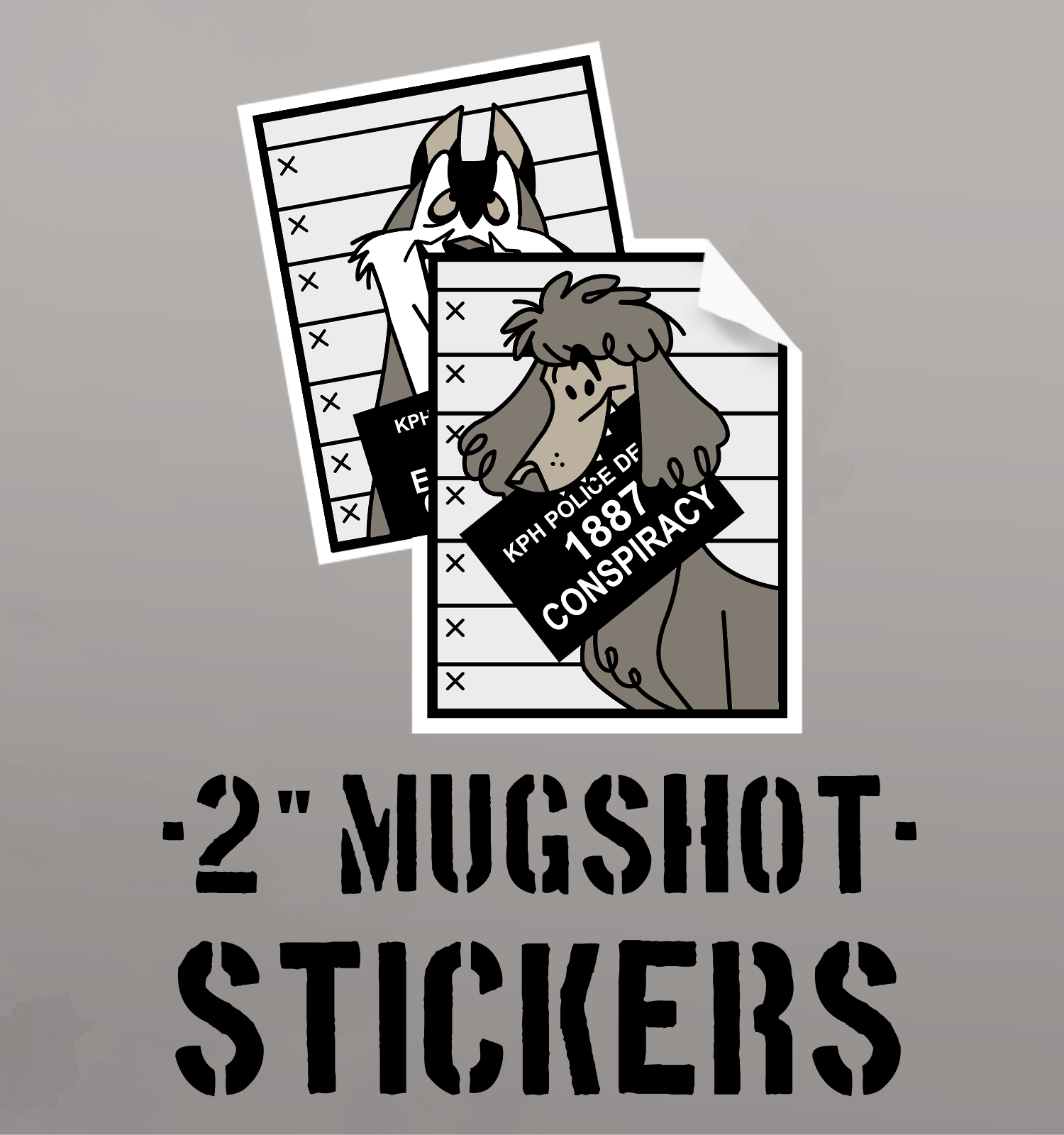 2" MUGSHOT STICKERS