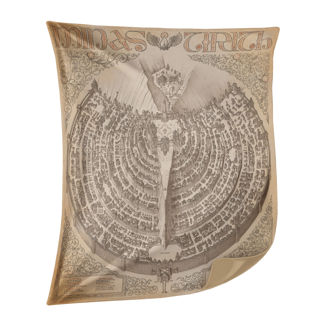 Minas Tirith Cloth Map