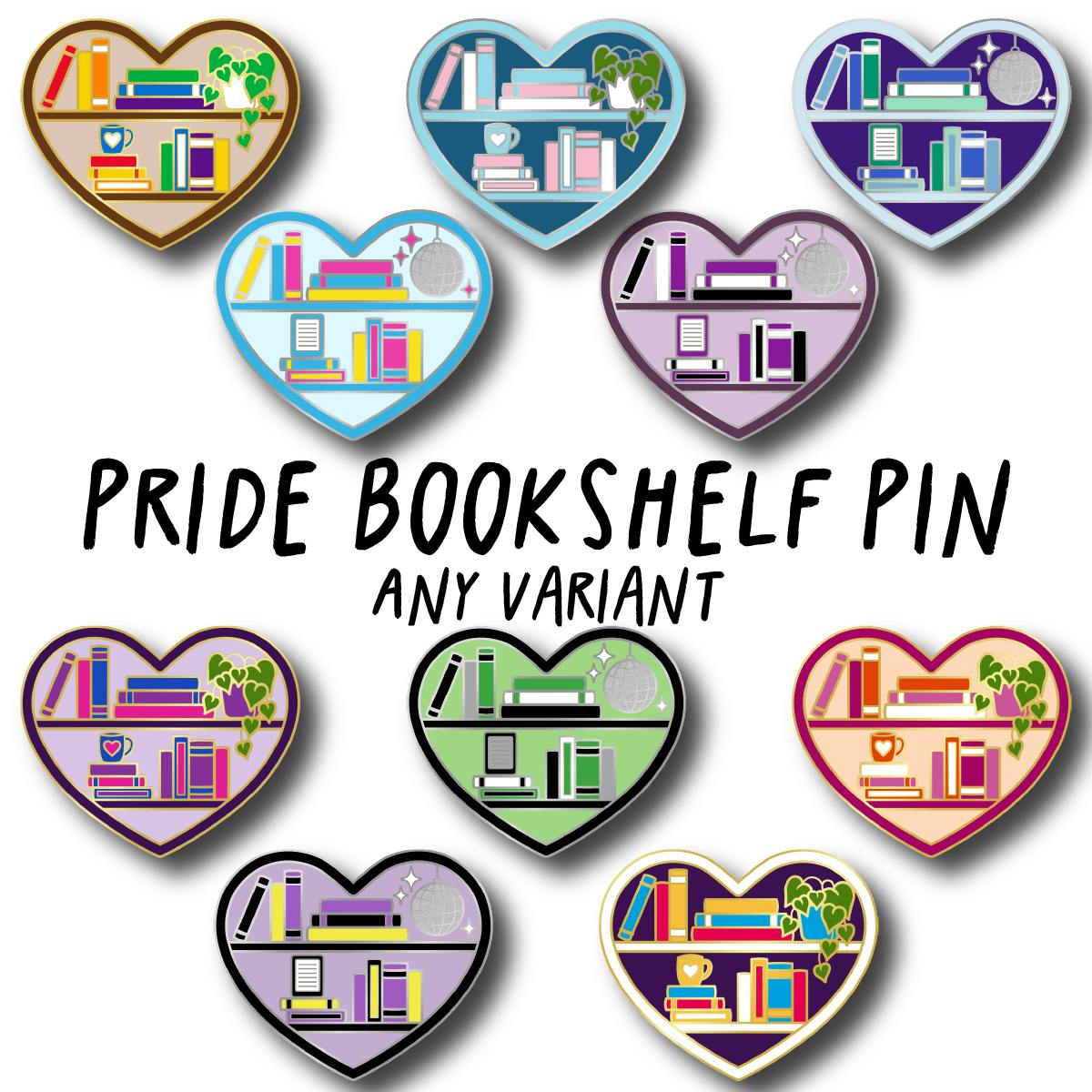 Pride Heart Bookshelf Pin - Any Variant