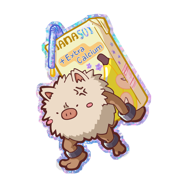 Banana milk monkey glitter sticker✨