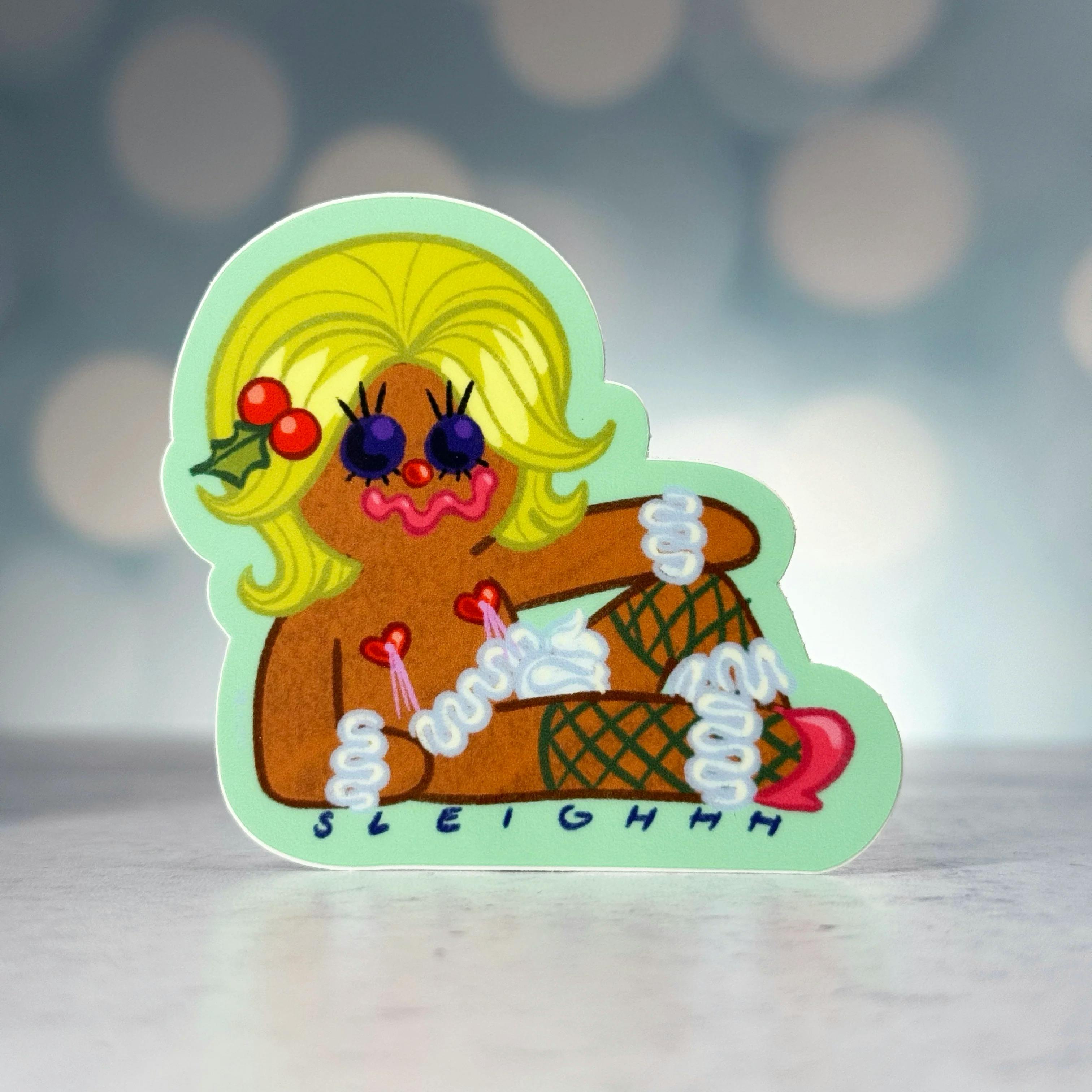 Sleighhh Gingerbread Sticker