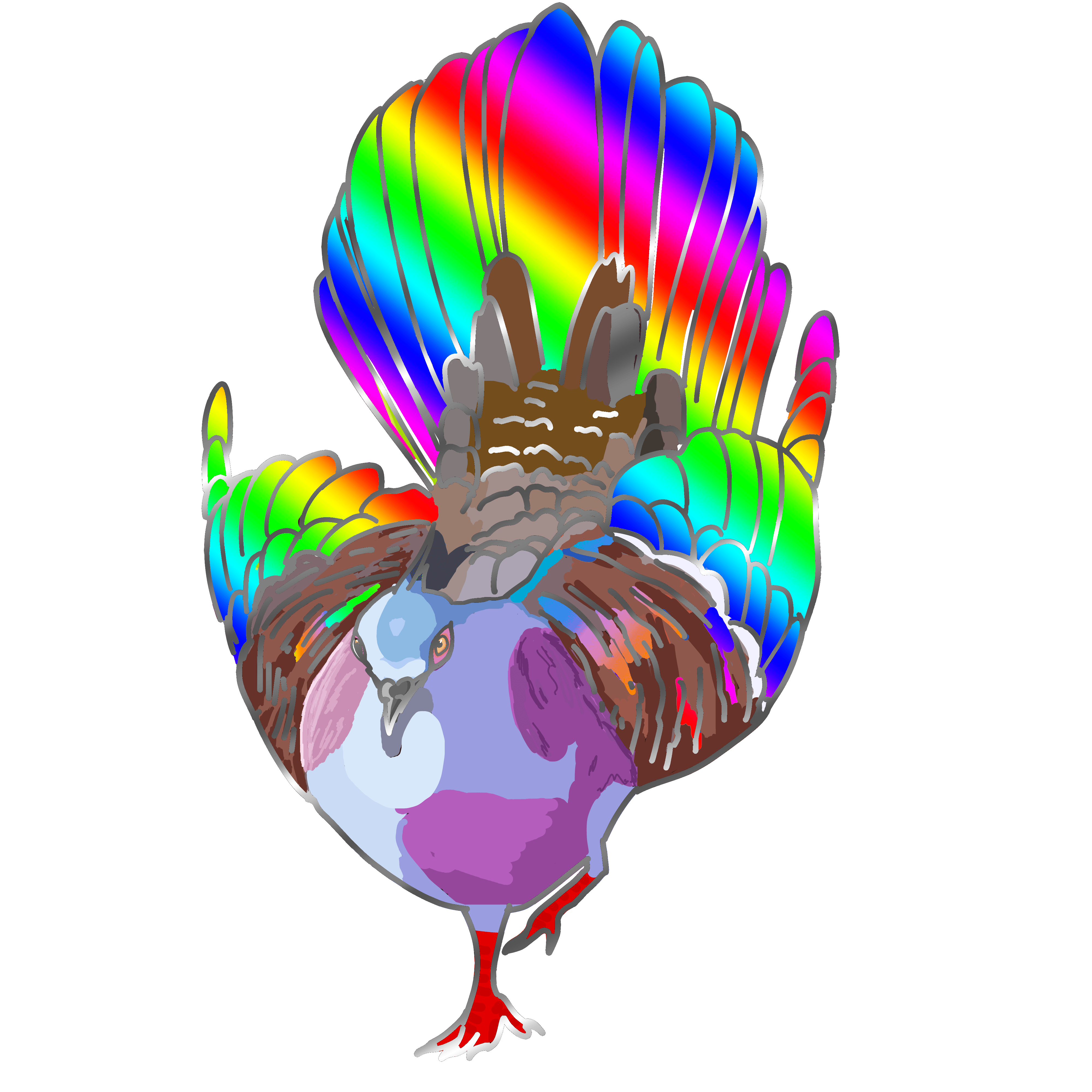 Special Glimmery Pin: Crested Pigeon