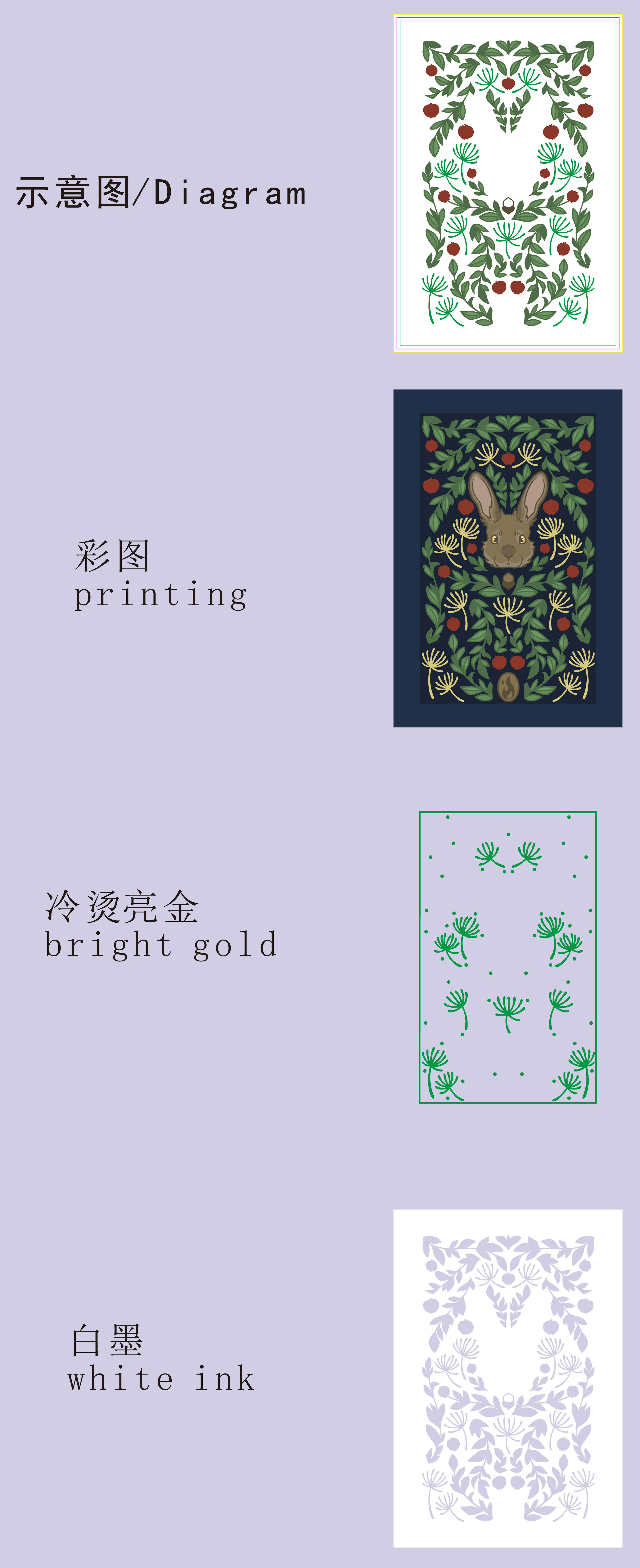 Postcard Foiled Print Bunny 