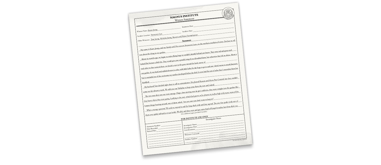 Image showing a document of a Magnus Institute statement.