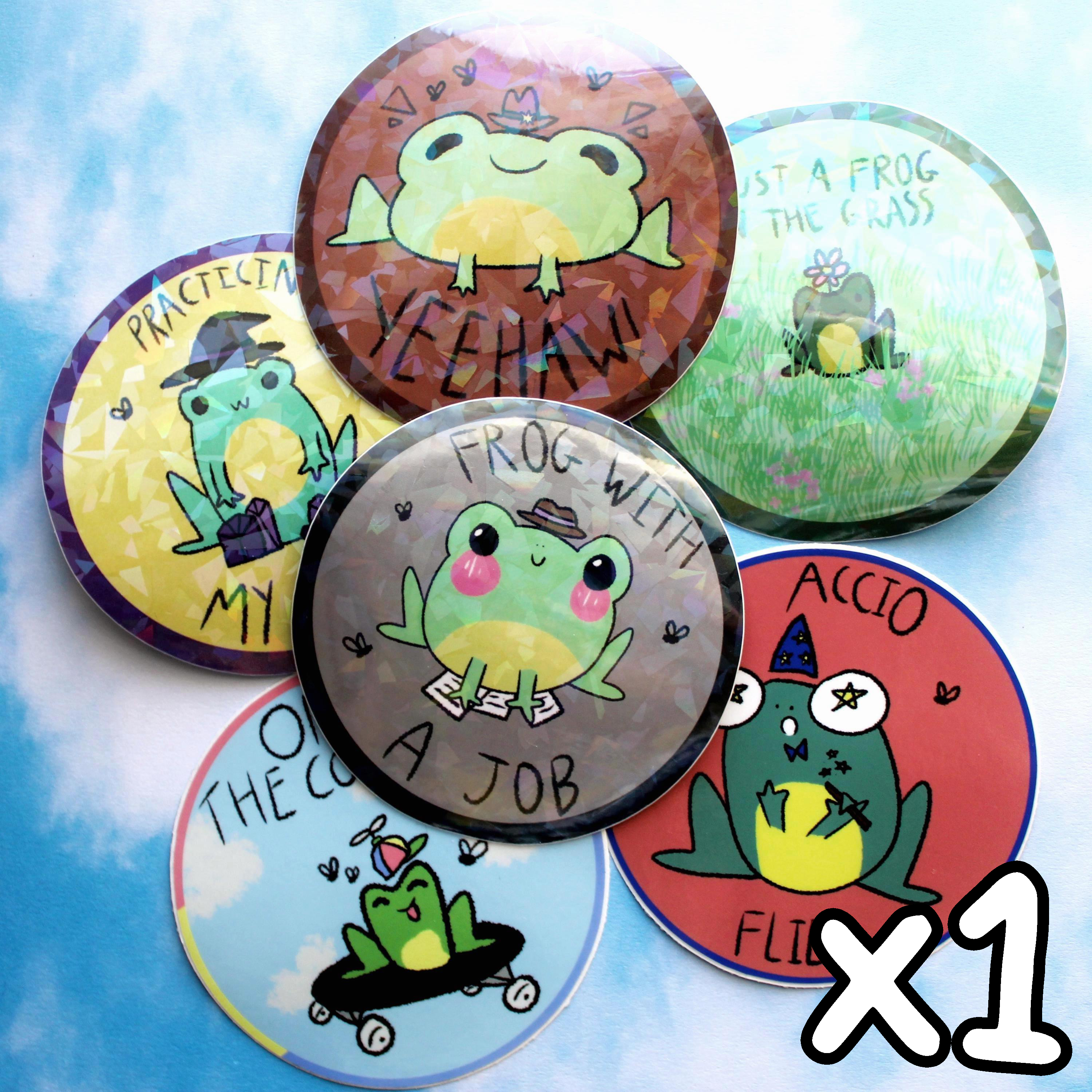 One Frogs with Hats Sticker