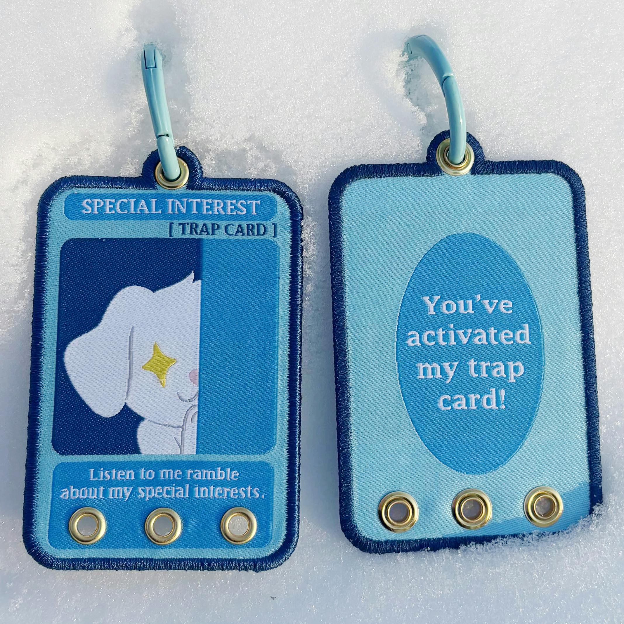 Trap Card Embroidery Keychain