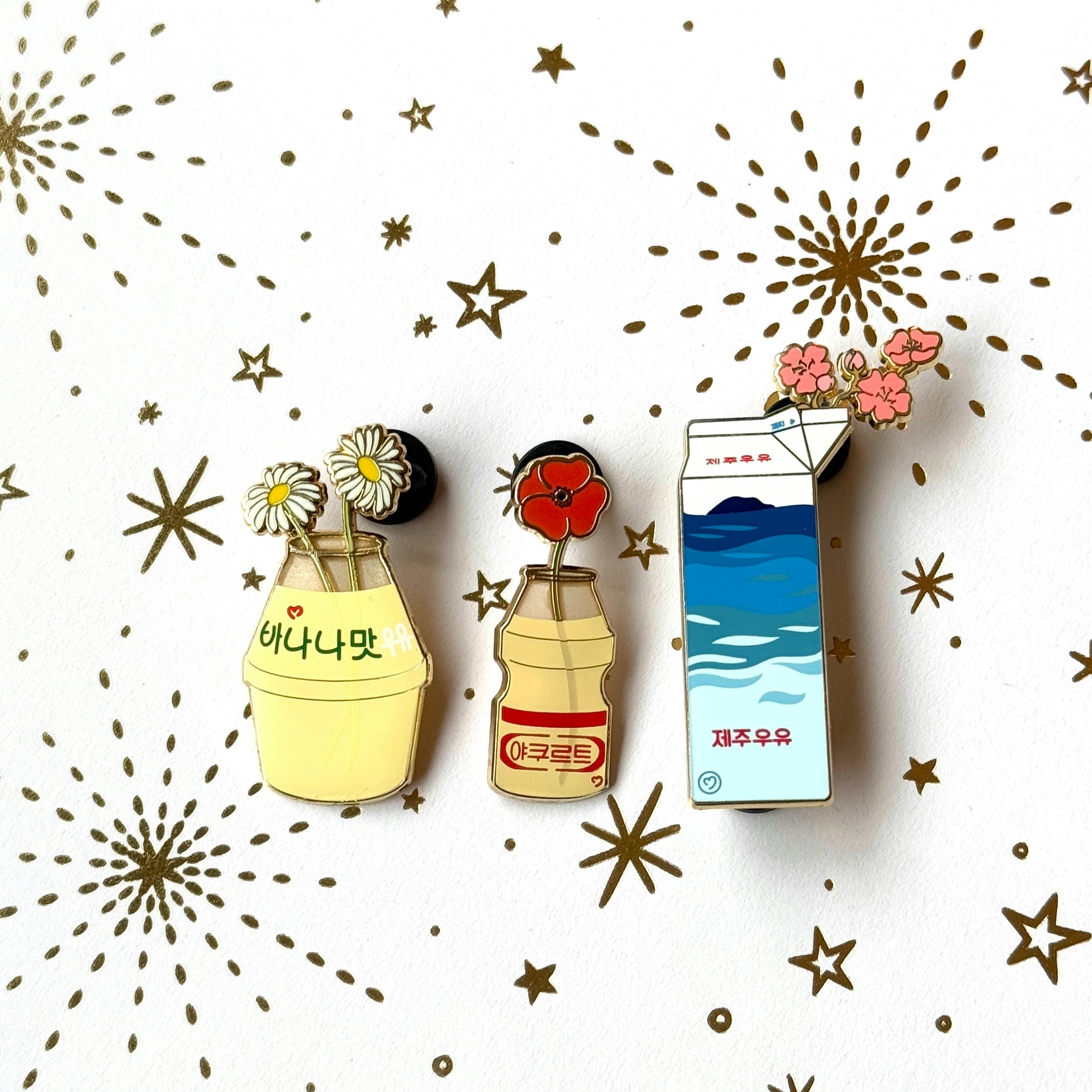 Korean Drink Enamel Pin Bundle